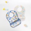 Eco Friendly TPU Waterproof Newborn Feeding Translucent Bib Cute Printed Pattern Children's Eating Time Bib