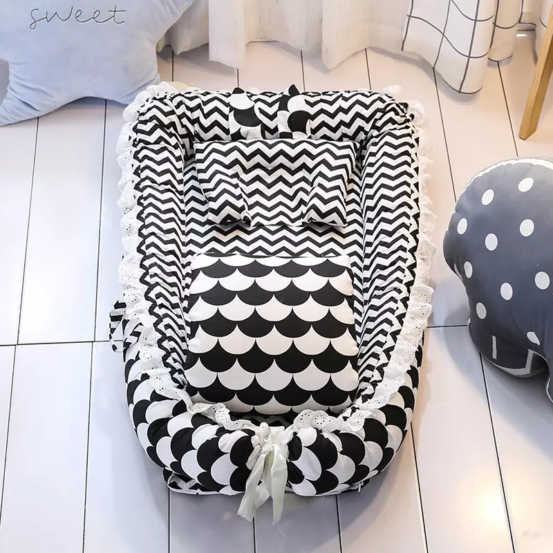 Accept Customized Logo Eco-friendly Materials Modern Portable Baby Bassinet Nest Bed With Pillow Baby Nest