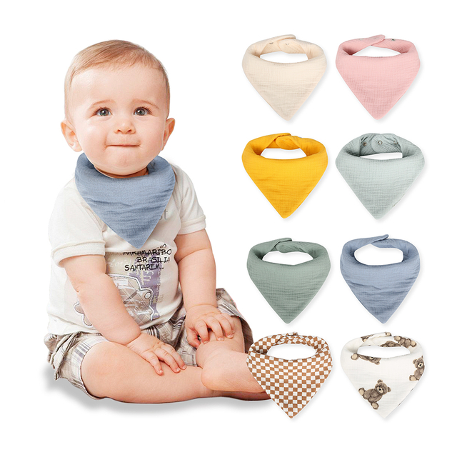 New Trend Product Baby Feeding Muslin Organic Baby Bibs Reusable Cotton Baby Drool Bib