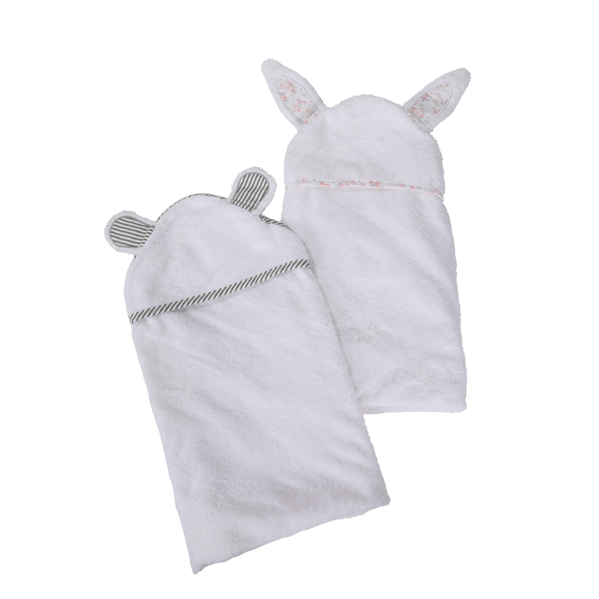 Baby High Quality Animal Ears custom logo 100% Cotton Bath Hoodie Towels for newborn toddler