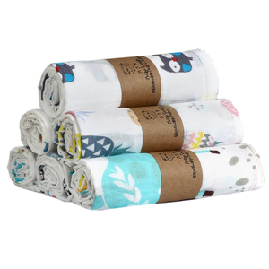 100% Cotton Double Layers Baby Muslin Swaddle Blanket 110*110cm Manufacturer