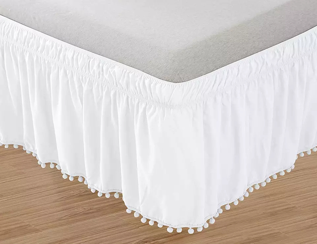 Low Price Easy On/easy Off Polyester Bed Skirt Frame Wrap Around Cover Dustproof Solid Bed Skirts Elastic Bed Skirt