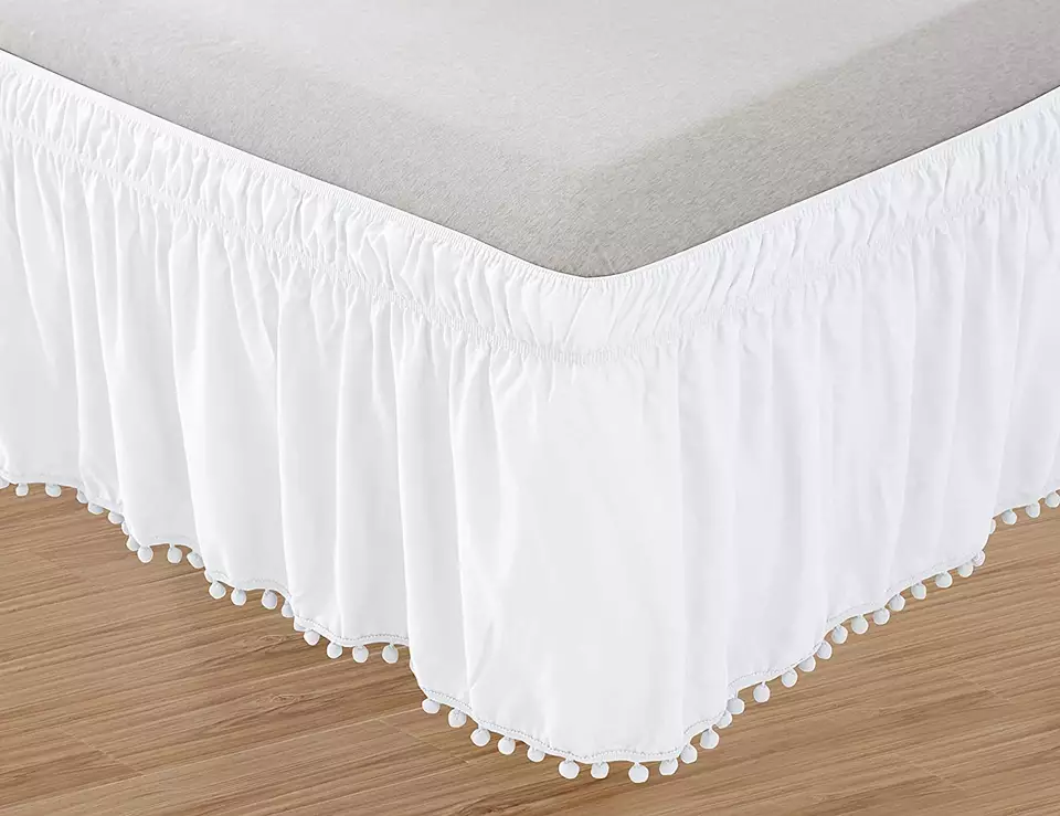 Low Price Easy On/easy Off Polyester Bed Skirt Frame Wrap Around Cover Dustproof Solid Bed Skirts Elastic Bed Skirt