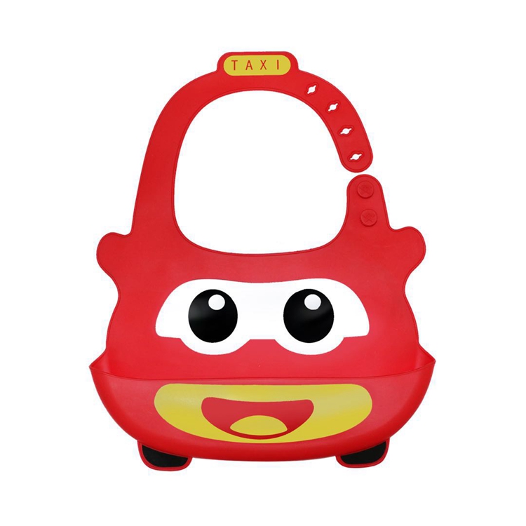 Manufacturers Taxi Silicone Baby Bibs Baby Waterproof Bib Cute Car Bibs With Pocket