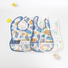Eco Friendly TPU Waterproof Newborn Feeding Translucent Bib Cute Printed Pattern Children's Eating Time Bib