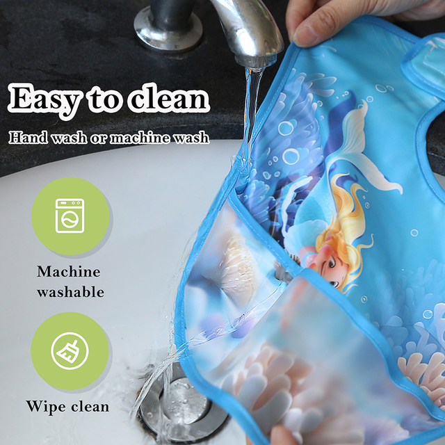 Customized Teething & Feeding Bib Waterproof Bib Adjustable Snaps Baby Bib for Boys & Girls