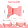 Baby Girl Cloth Diapers and Wet Bag, Reusable Waterproof Diaper Covers for Toddlers with Snap Closure