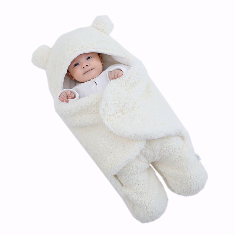 Baby Sleeping Bag Ultra-Soft Fluffy Fleece Sleep Sack Newborn Blanket Infant Clothes Nursery Bedding Quilt Wrap Swaddle